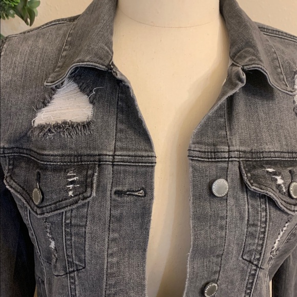 Risen ash black distressed denim jacket - Picture 2 of 6